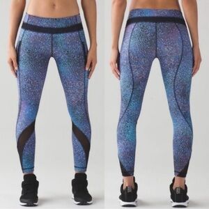 Lululemon Leggings Inspire Tight Mesh Panel Strive Multi Mermaid Galaxy 8